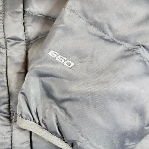 The North Face Womens 650 Down Puffer Jacket Gray Medium‎ Quilted Coat - Picture 6 of 11